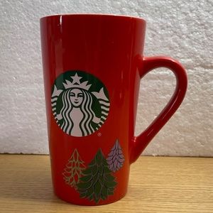 Starbucks Christmas Tree Coffee Mug Red w White Inside Tall Limited Edition 2020